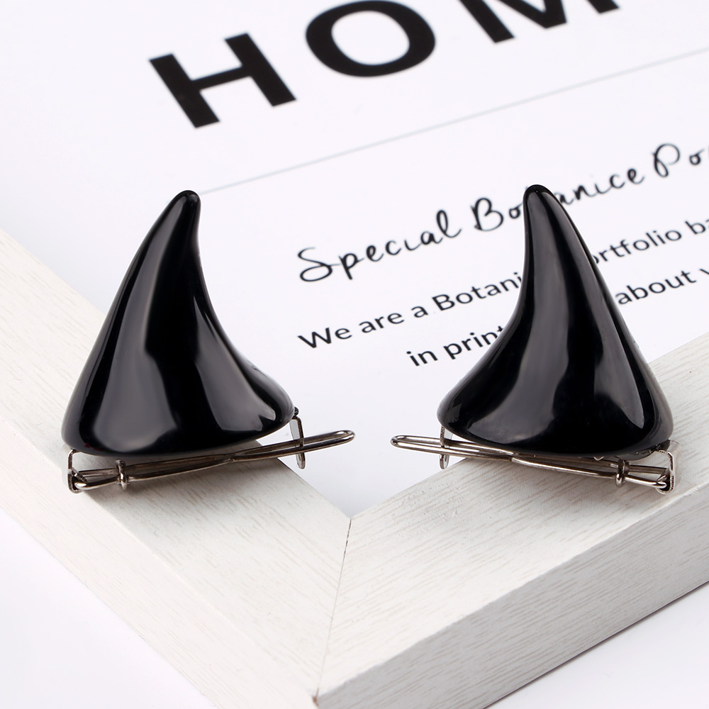 Score Big! 1 Pair Small Demon OX Horn Hairpins Gothic Party Cosplay Costume Pin Hairpins Costume Horn Halloween Hair Accessories Clip