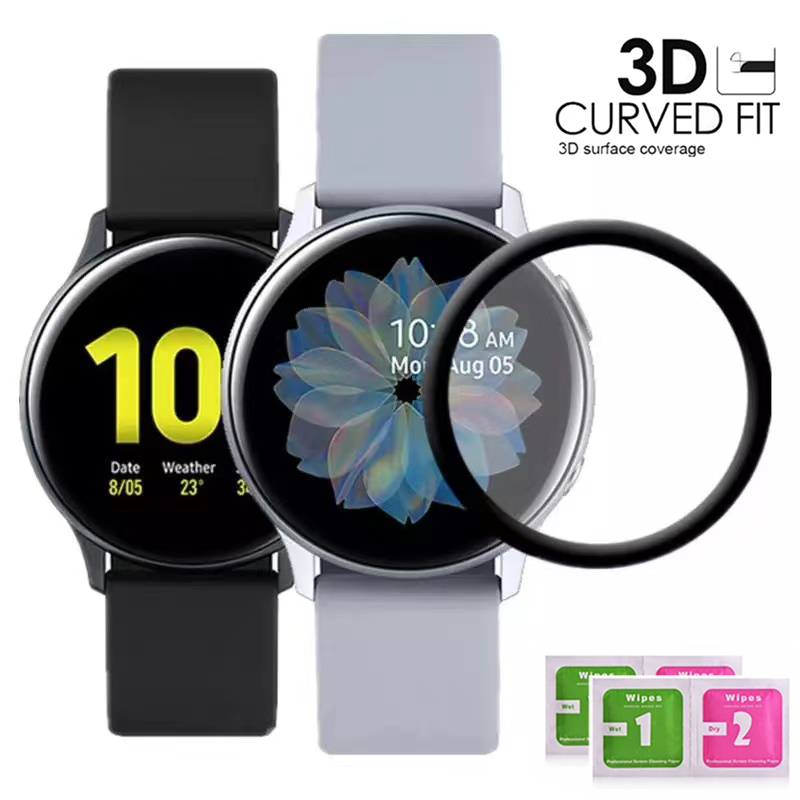  Score While You Can! 1/2/3PCS 20D Curved Edge Screen protector Glass For Samsung galaxy Watch Active 2 4 40mm 44mm Protective Tempered Glass Film