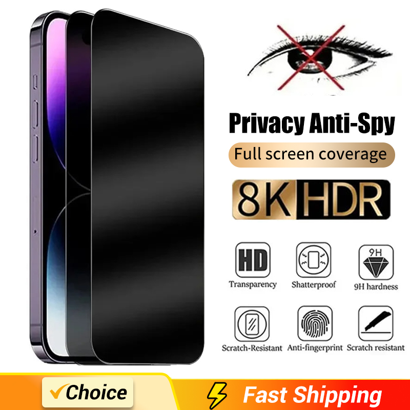  Special Savings Just for You! 1-2Pcs Full Cover Privacy Screen Protector For IPhone 16 15 13 11 14Pro Max Anti-spy Tempered Glass For iPhone X XS Max XR Glass