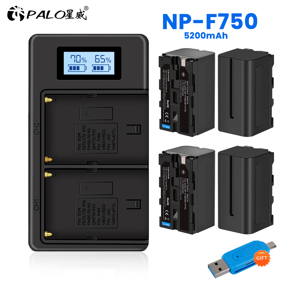  Can’t-Miss Offers 1-4pcs 5200mAh NP F750 NP F770 NP-F750 Battery Akku + LCD USB Charger for Sony NP F970 F960 F550 F570 QM91D CCD-RV100 TRU47E