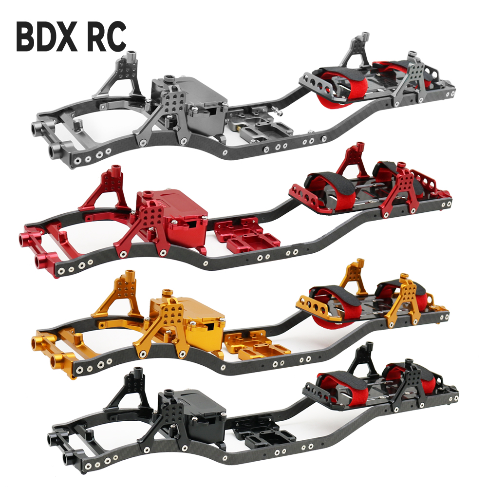  Go Go Go! 1/10 RC Crawler Carbon Fiber Girder 4MM CNC Metal Car Chassis Frame Body Kit Parts For Axial SCX10 II Rock Off Road Truck