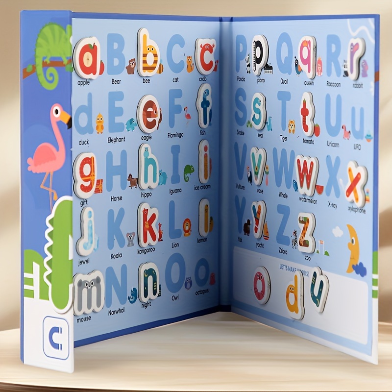  Grab Now! 1 Set Cute Cartoon Animal Alphabet ABC Magnet, Toddler Spelling 26 Case Alphabets, Learning Early Learning Puzzle Game