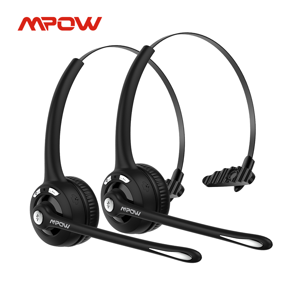  Top-Rated Steals 1/2 pack Mpow Pro Office Wireless Bluetooth V5.0 headphone With Microphone 13H Talking Time For Driver Call Center Skype Office