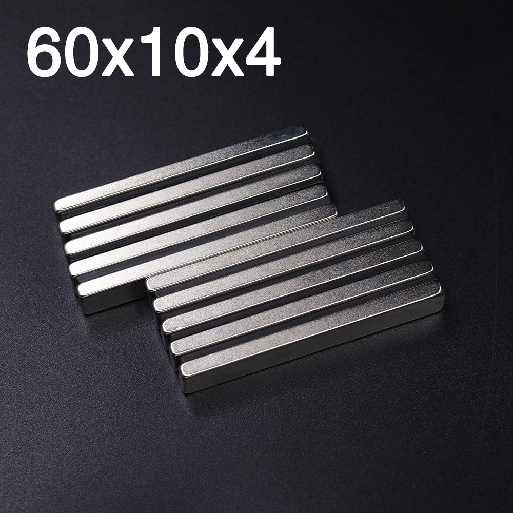  Best Picks at Best Prices! 1/2/5/10Pcs 60x10x4 Neodymium Magnet 60mm x 10mm x 4mm N35 NdFeB Block Super Powerful Strong Permanent Magnetic imanes