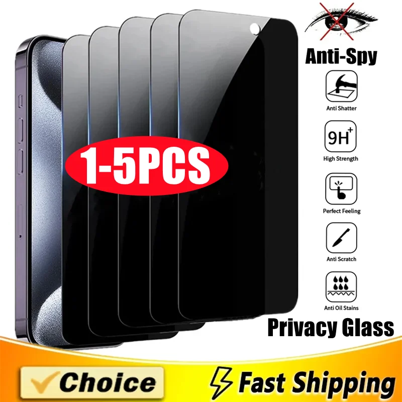  Smokin’ Hot Bargains 1-5Pcs Anti-spy Glass For iPhone 15 12 13 14 11 Pro Max 12 13 Mini XR X XS MAX SE 14 15 Plus Full Cover Privacy Screen Protector
