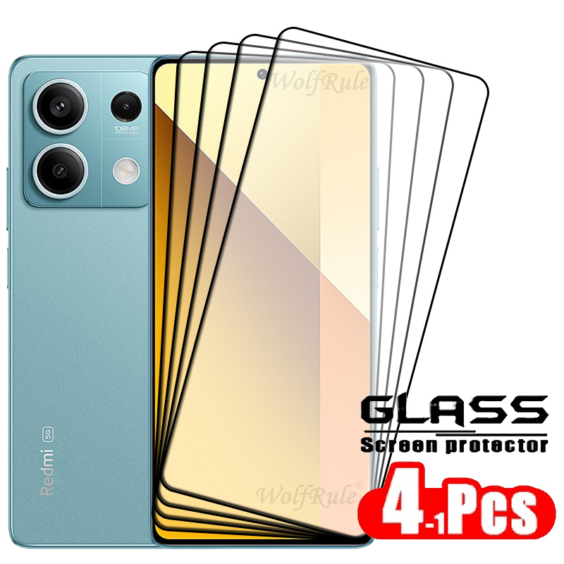  Score the Best 1/2/3/4PCS Full Cover Glass For Redmi Note 13 5G Glass Xiaomi Redmi Note 13 5G Glass Glue 9H Screen Protector Redmi Note 13 5G