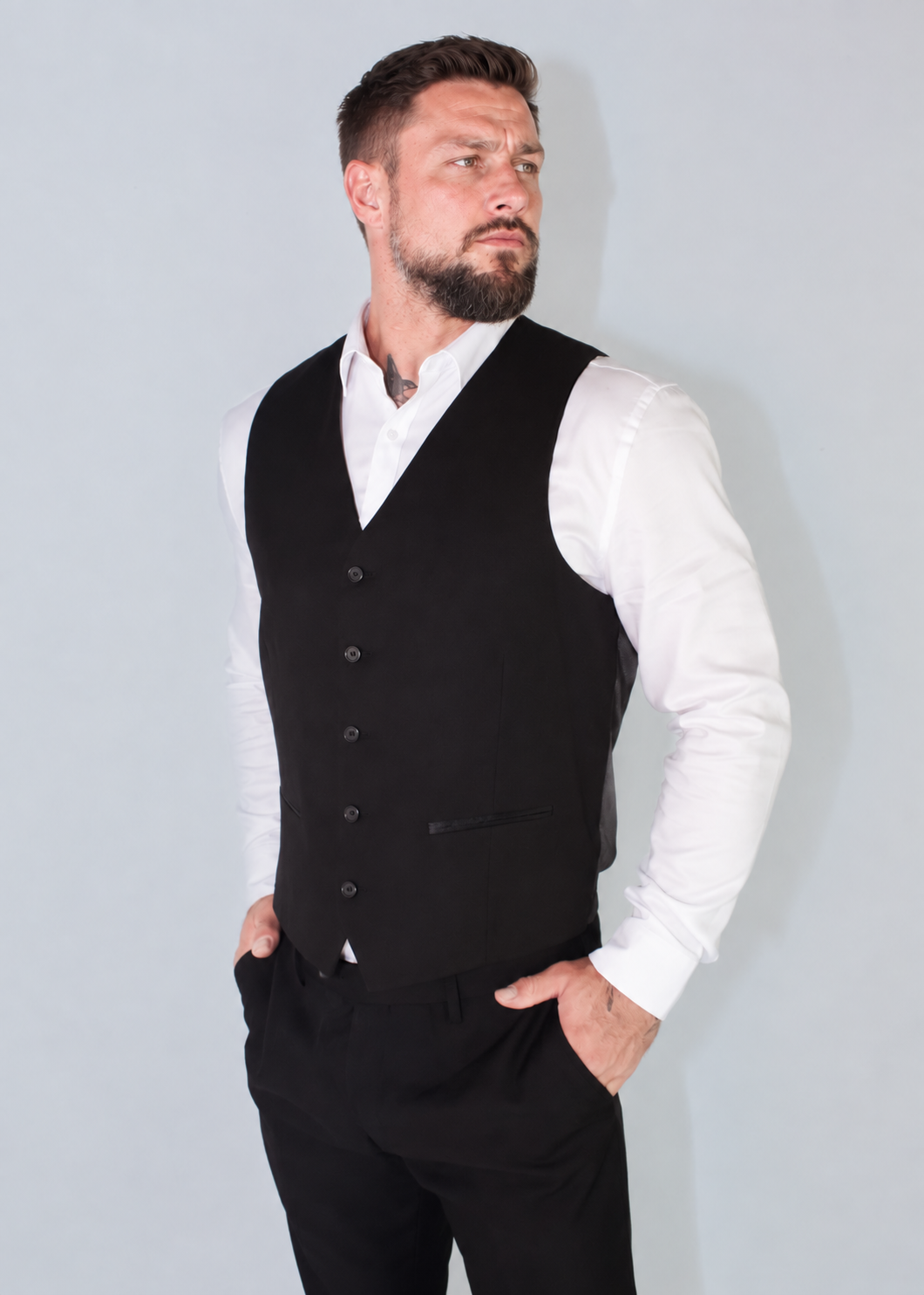 LONDON SLIM WAISTCOAT – BLACK
