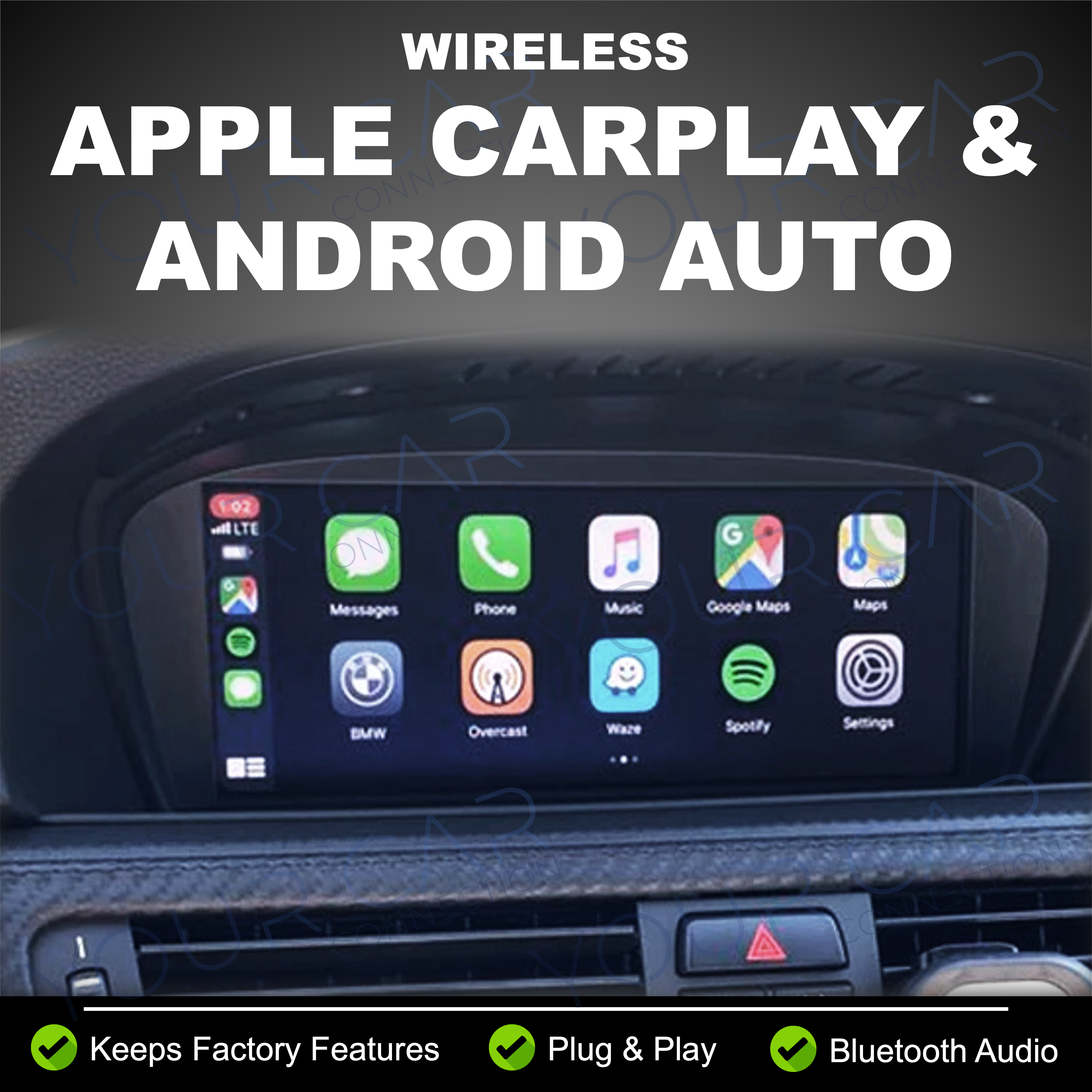 BMW 5 Series (E60/E61) - Wireless Apple CarPlay & Android Auto
