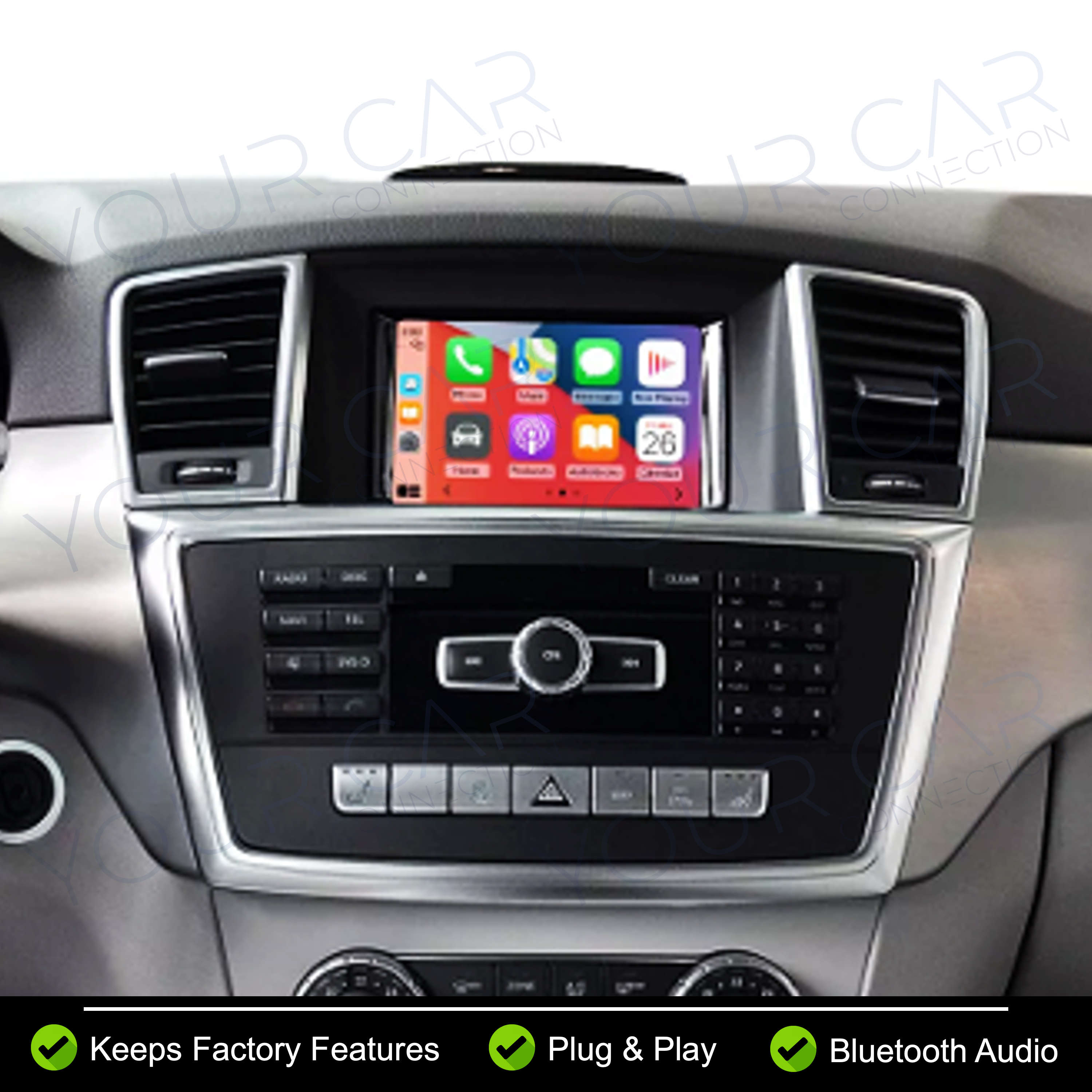 Mercedes Benz ML-Class W166 (NTG4.5/4.7) Wireless Apple CarPlay & Android Auto