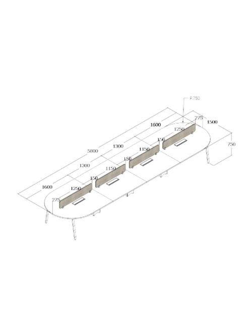 A-Series โต๊ะทำงาน 8 ที่นั่ง