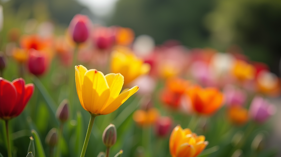 Close-up view of colourful seasonal flowers in a garden bed