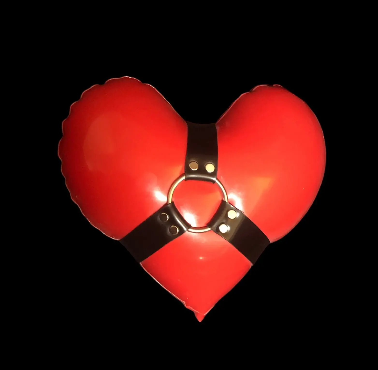 15" Inflatable latex Rubber Heart Shape Cushion with straps