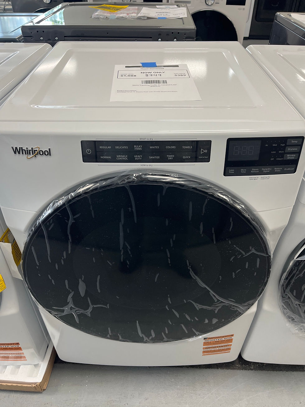 Thumbnail: Whirlpool 7.4cu ft Electric Dryer w/Wrinkle Shield Plus and Steam