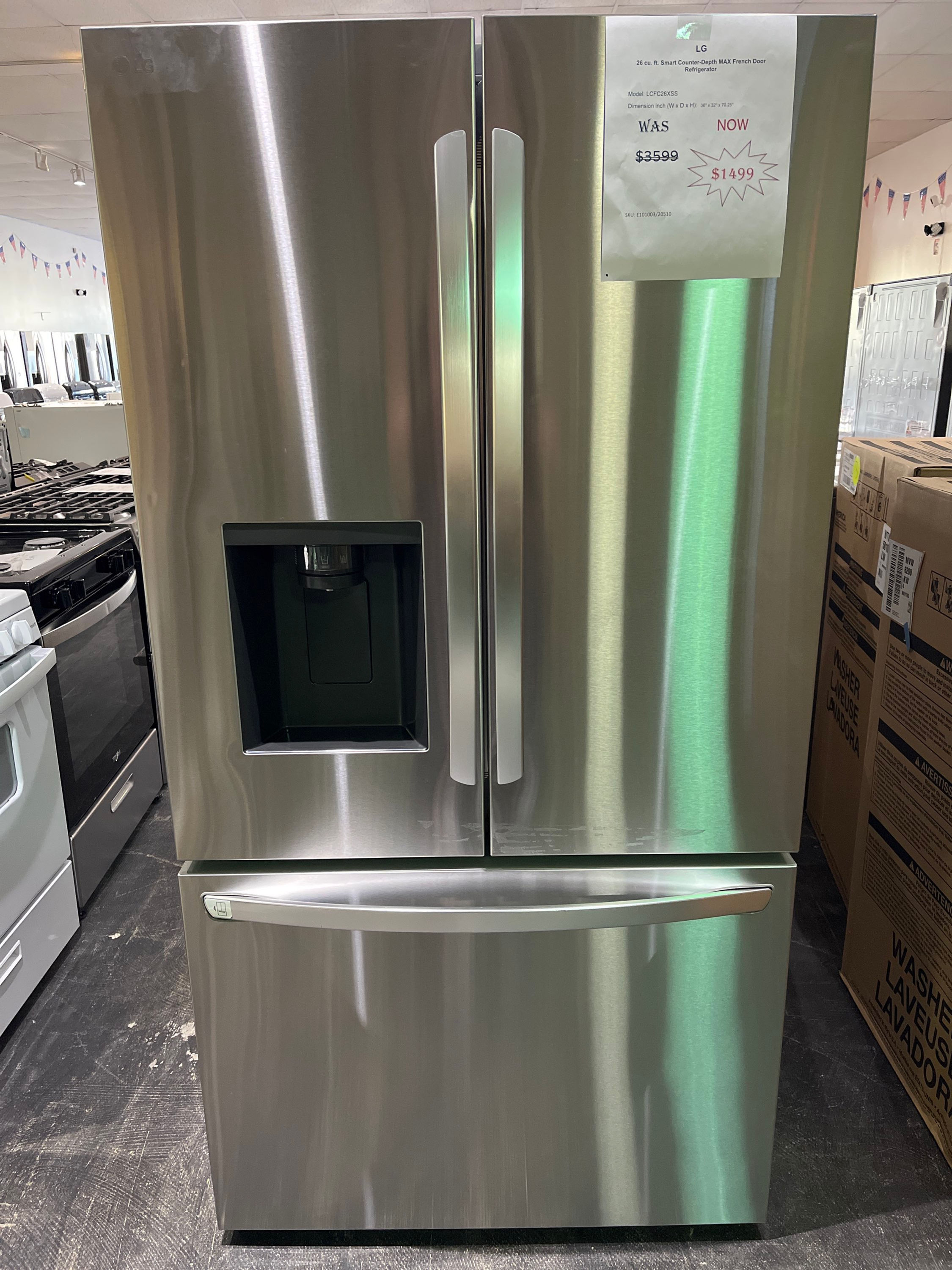 LG 26cu. Ft smart counter depth MAX French Door Refrigerator 