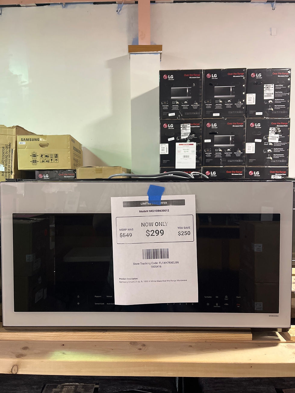 Thumbnail: Samsung Smart 2.1cu ft 1000w White Glass Over-the-Range Microwave 