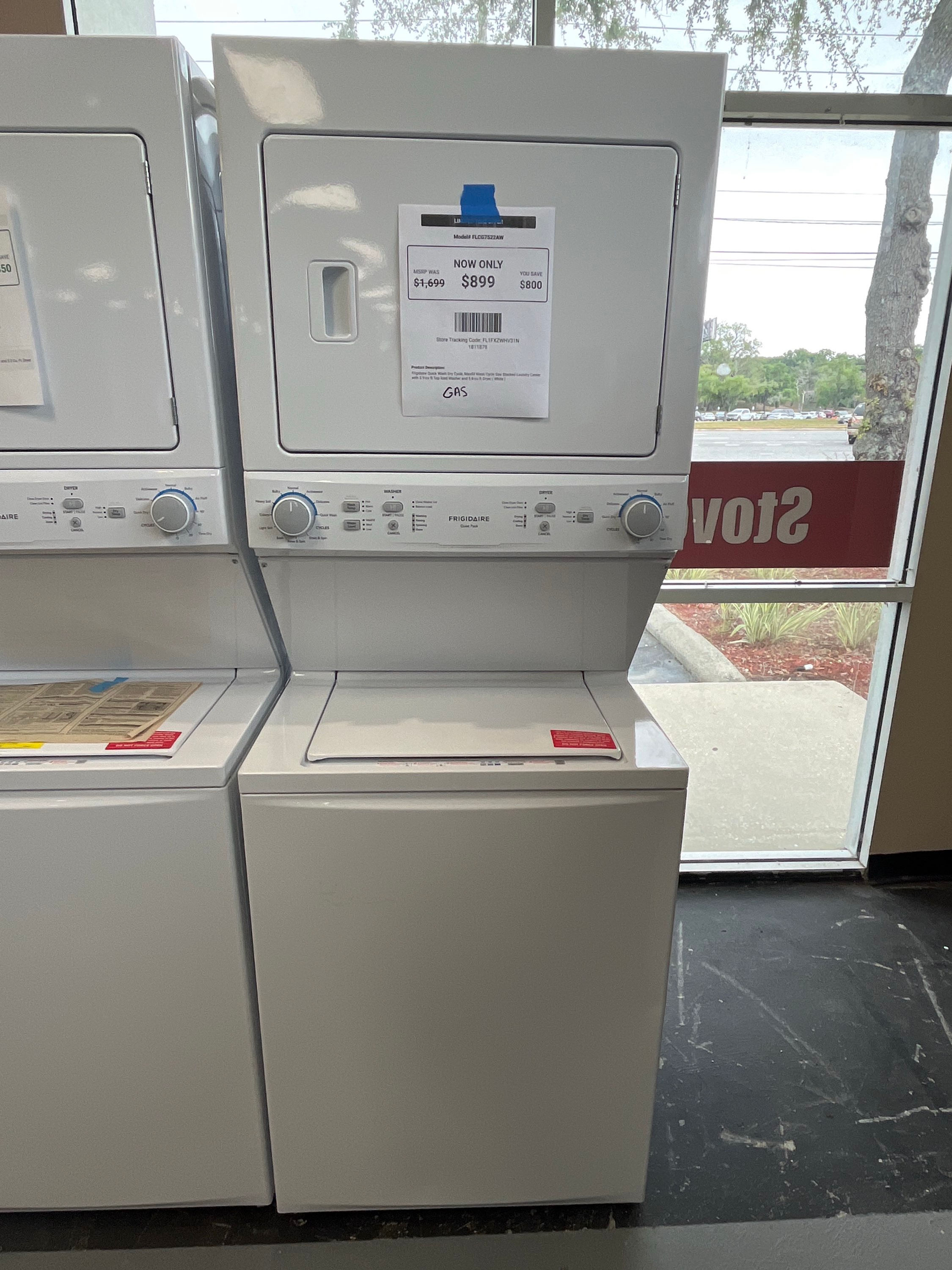 Frigidaire QuickWash & Dry Cycle, Maxfill Wash Cycle GAS Laundry Center 3.9, 5.6