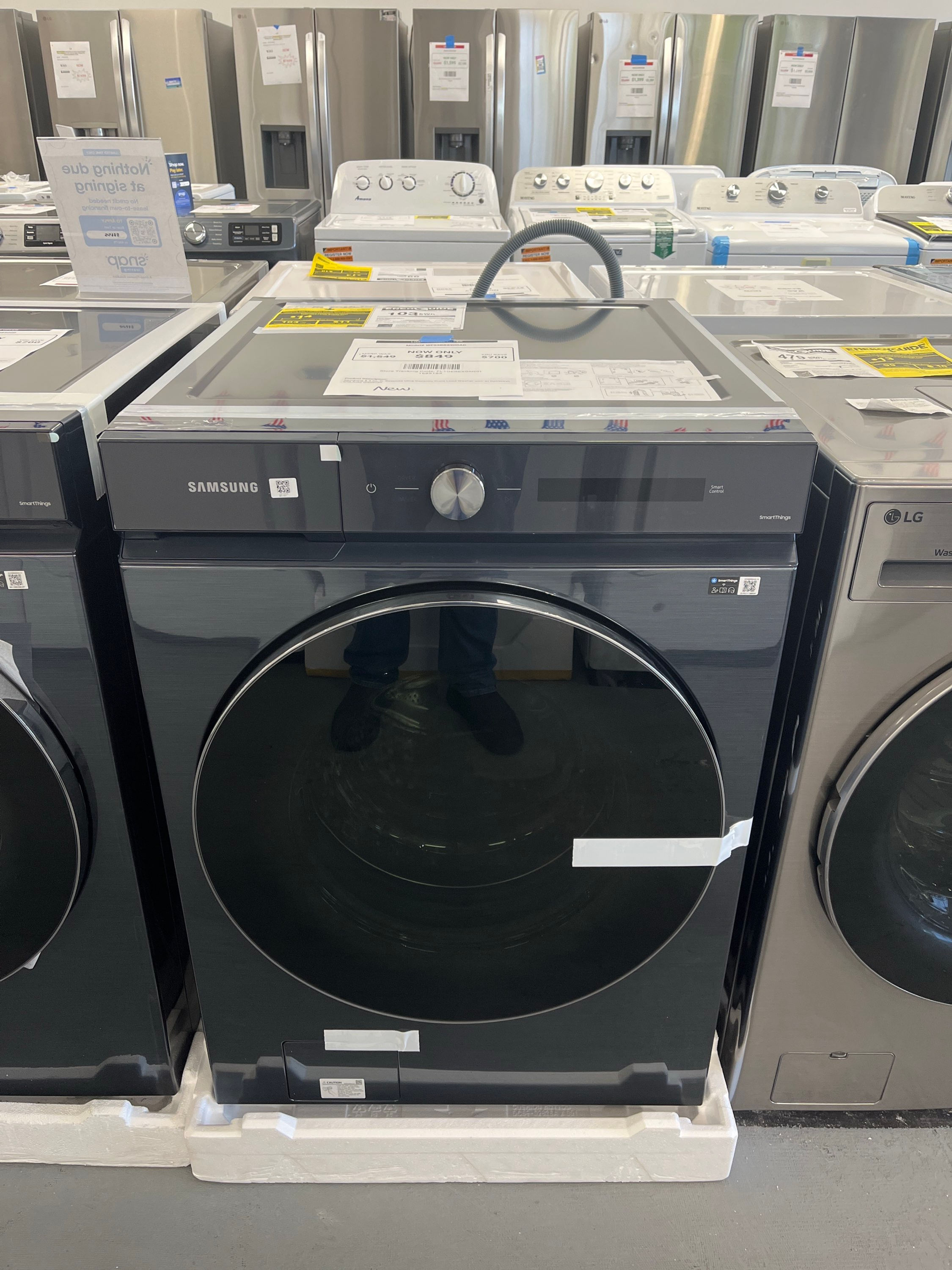 Samsung Bespoke 5.3cu ft Smart Front Load Washer in Brushed Navy w/ OptiWash
