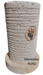 Weinkühler Sandstein mit kundenspezifischem von Hand gefertigtem Keramikeinsatz
