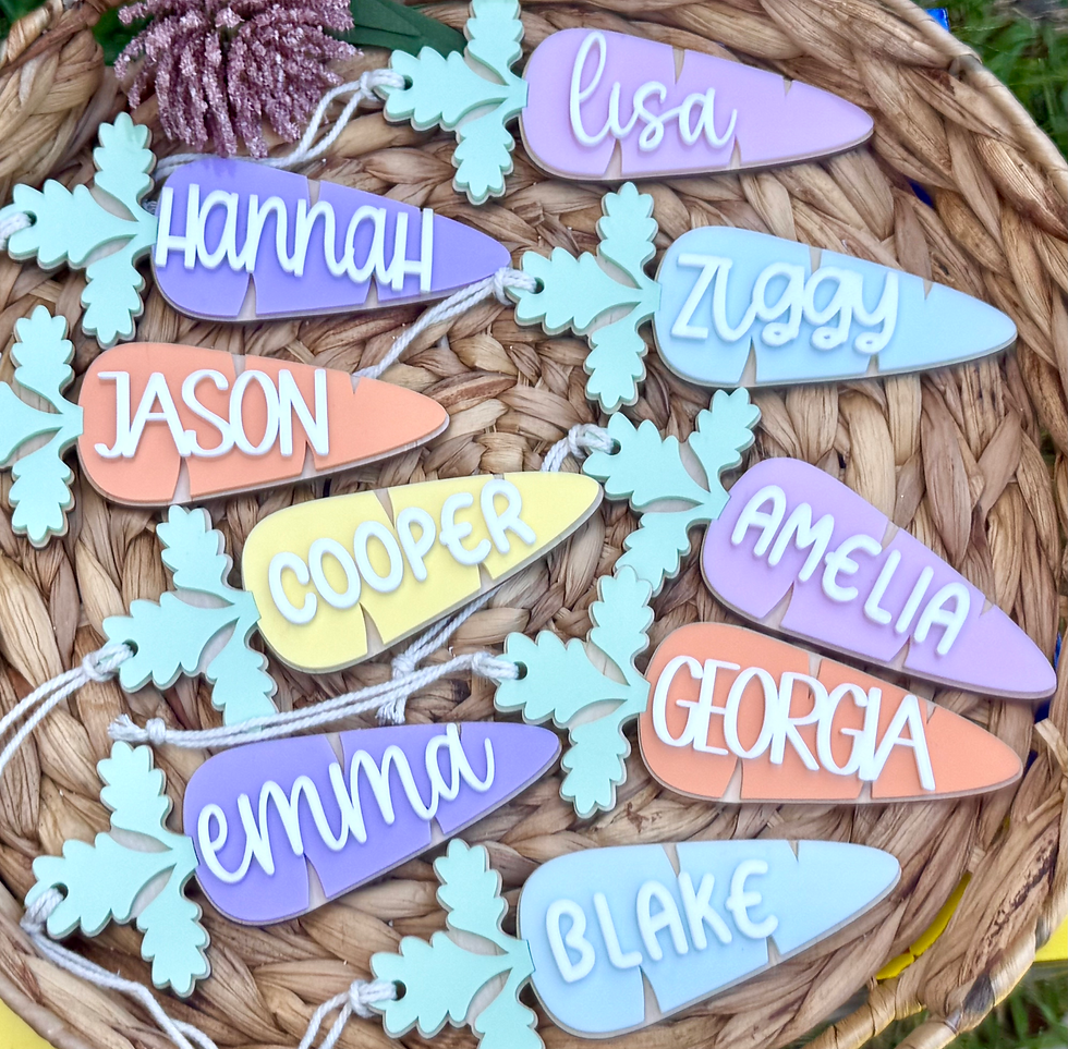 Personalised Easter Carrot Basket Name Tag