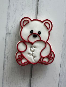Teddy Bear with Heart Raised Stamp and Cookie Cutter