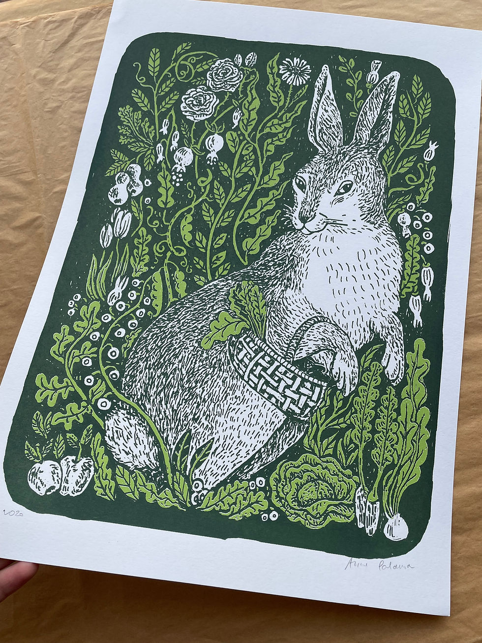 Thumbnail: Binky the Garden Hare Screen Print