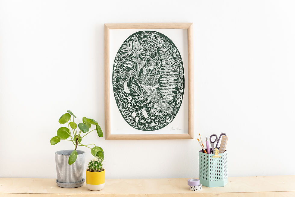 Thumbnail: Rainforest Fox Screen Print