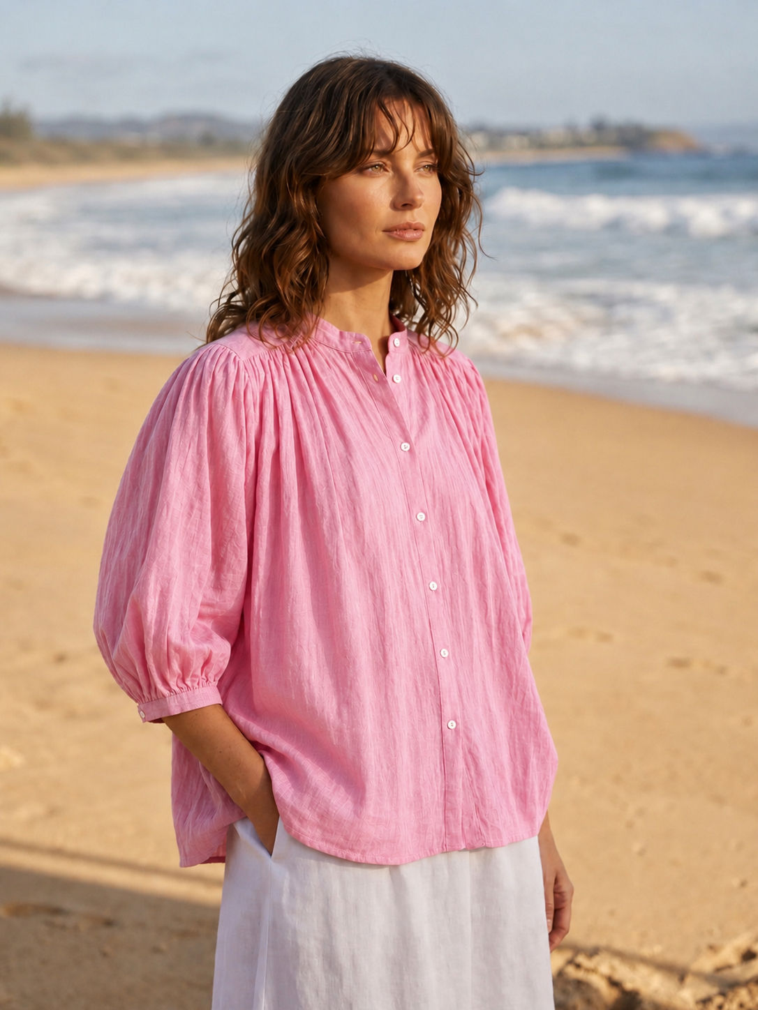 LISA COTTON BLOUSE ROSE 807