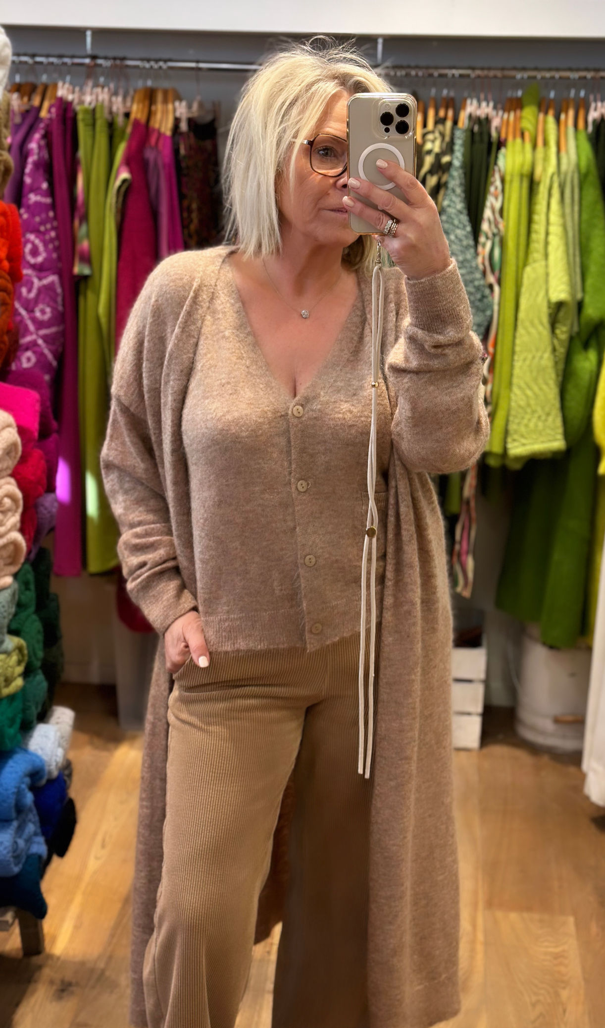 ELLY LONG CARDIGAN CAMEL LPL24004