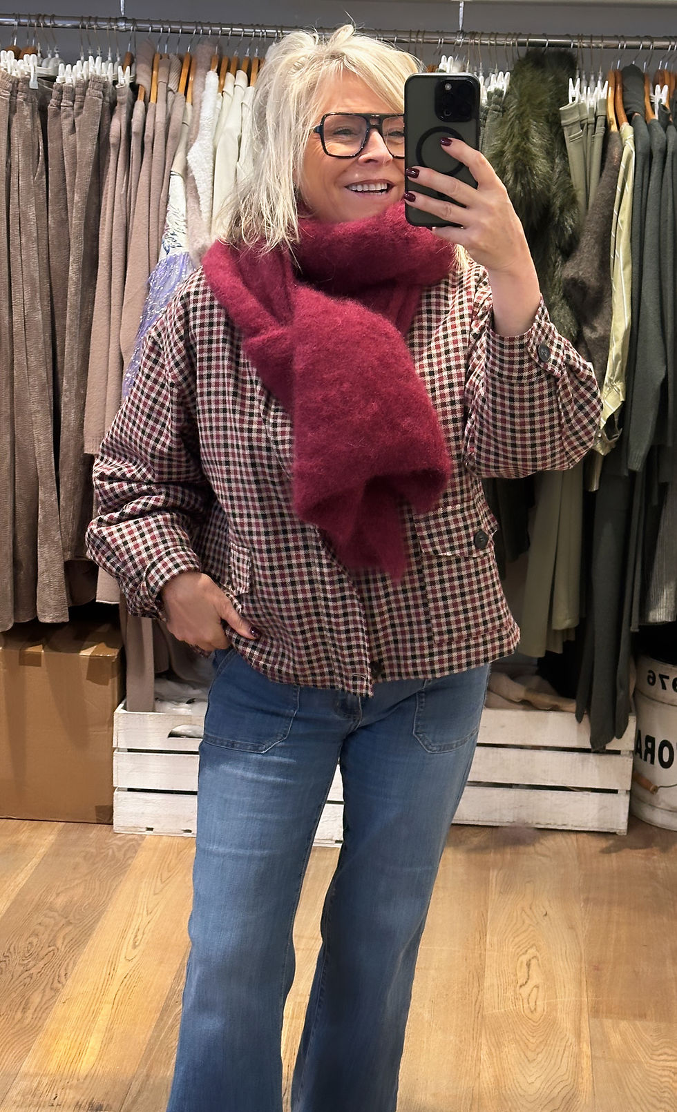 Thumbnail: STELLA KID MOHAIR SCARF BORDEAUX 22133