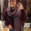 Thumbnail: LENA STRIPED SCARF BORDO/ANTHRACITE 62002