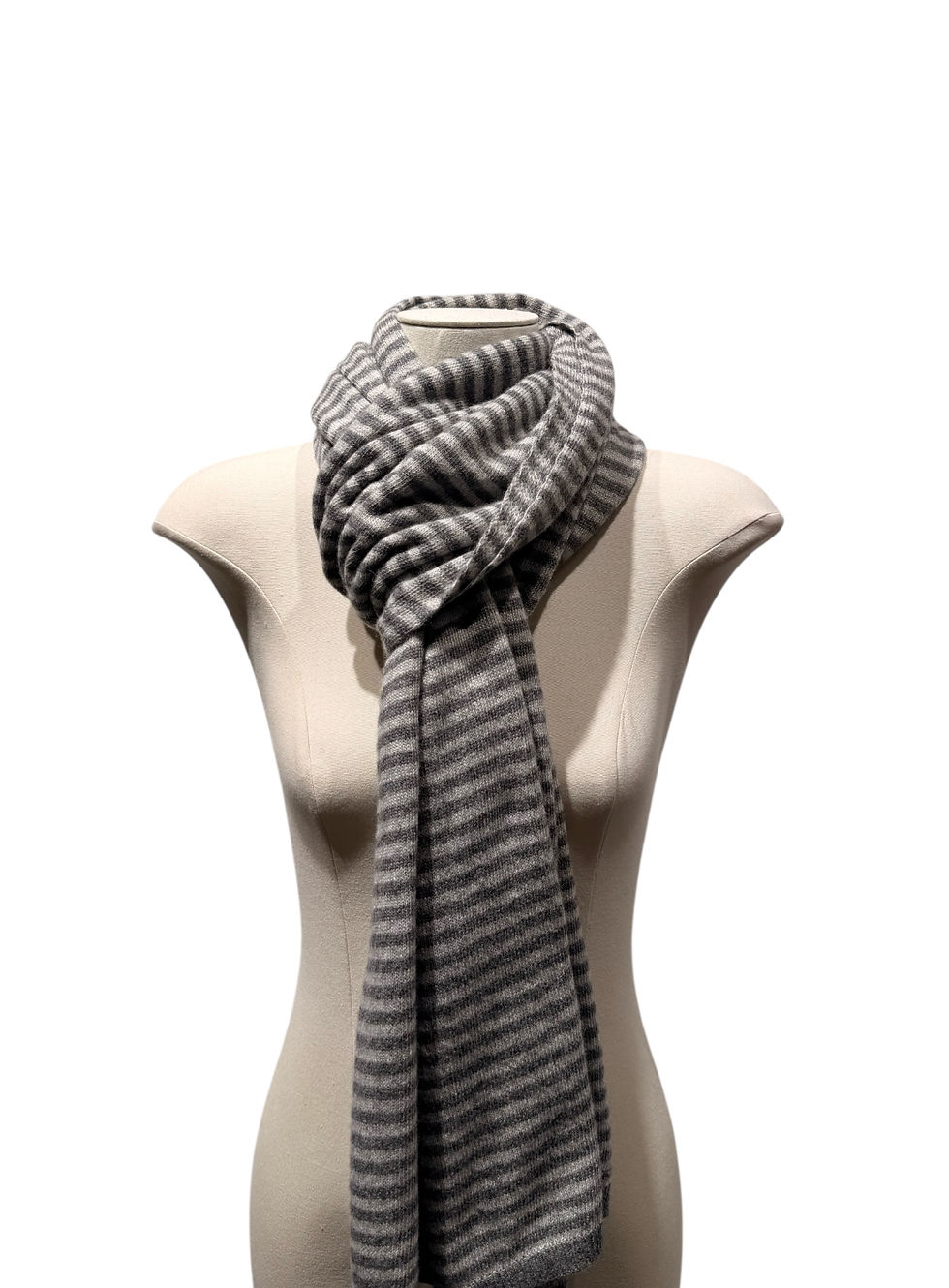 Thumbnail: LENA STRIPED SCARF ANTHRACITE/L-GREY 62002