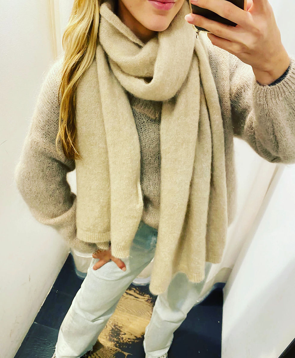 Thumbnail: ELLY MOHAIR SCARF BEIGE 20103