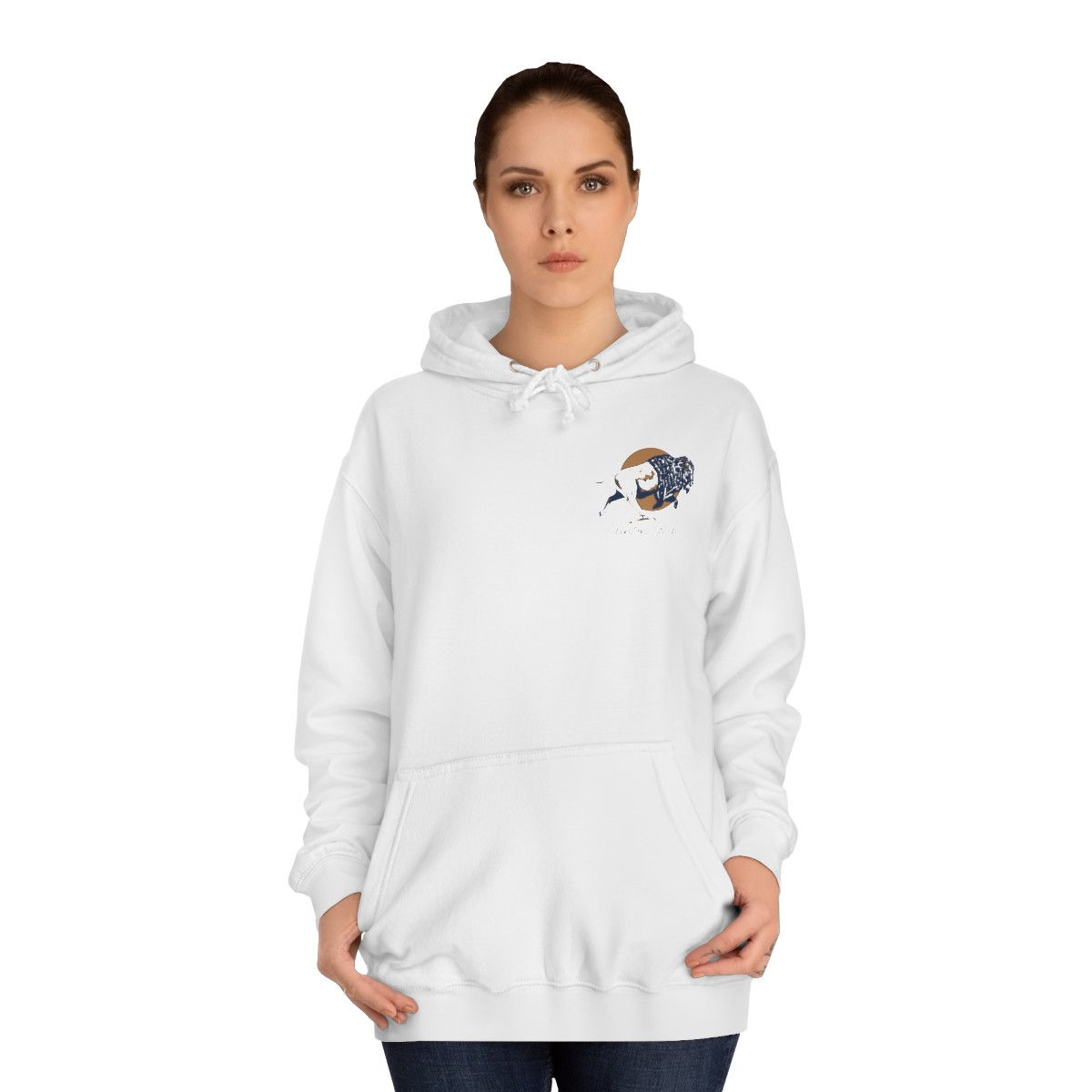 Light Colors Small LOGO Unisex College Hoodie