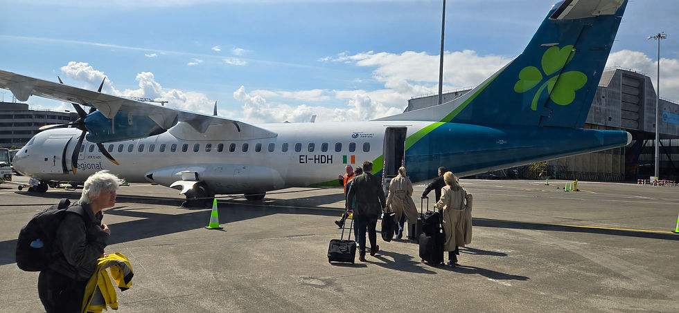 Departing Dublin for Edinburgh, but we deplaned down the stairs in Edinburgh.
