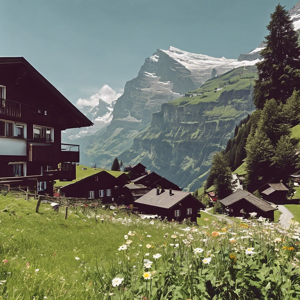 the charming town of gimmelwald switzerland in summer
