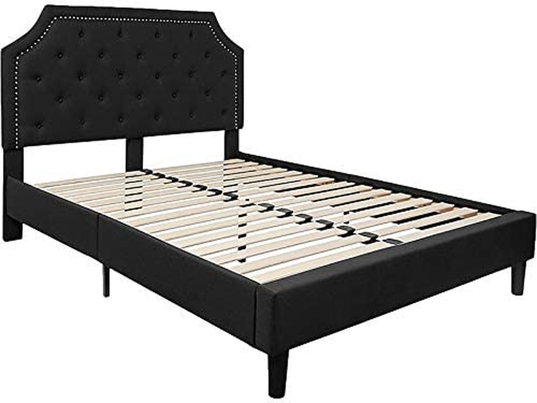 Flash Furniture Brighton Queen Size Tufted Upholstered Platform Bed in Black Fab