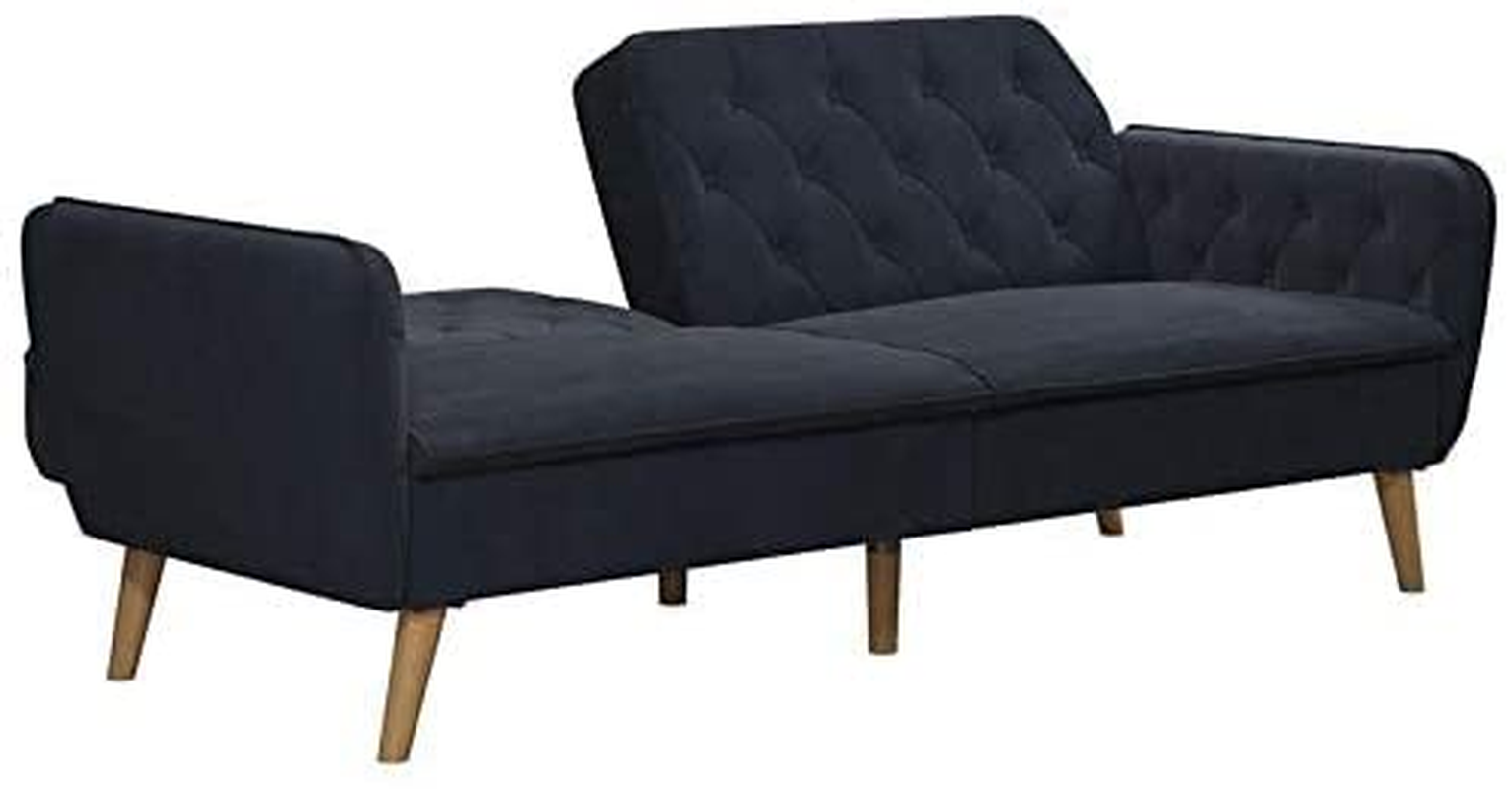 Novogratz Tallulah Memory Foam Futon, Blue Velvet,Width: 83",Depth: 33.5",Height