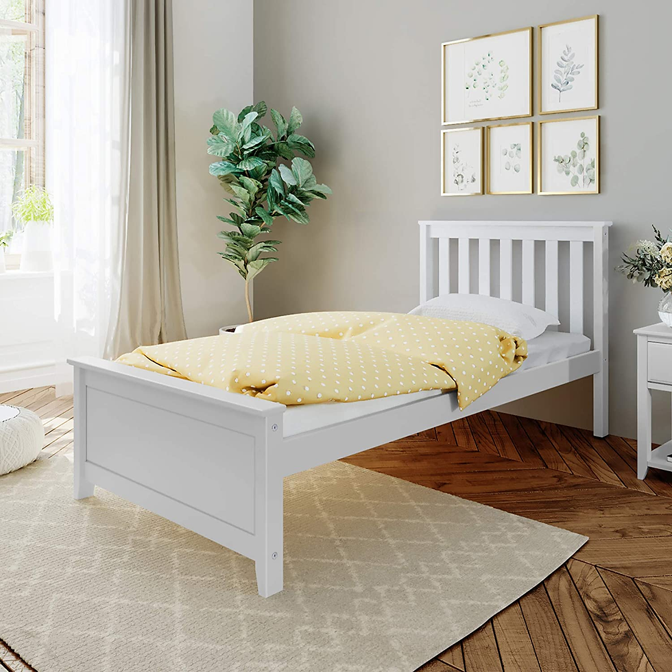 Thumbnail: Max & Lily Bed, Twin, White & & Lily Solid Wood Nightstand, White