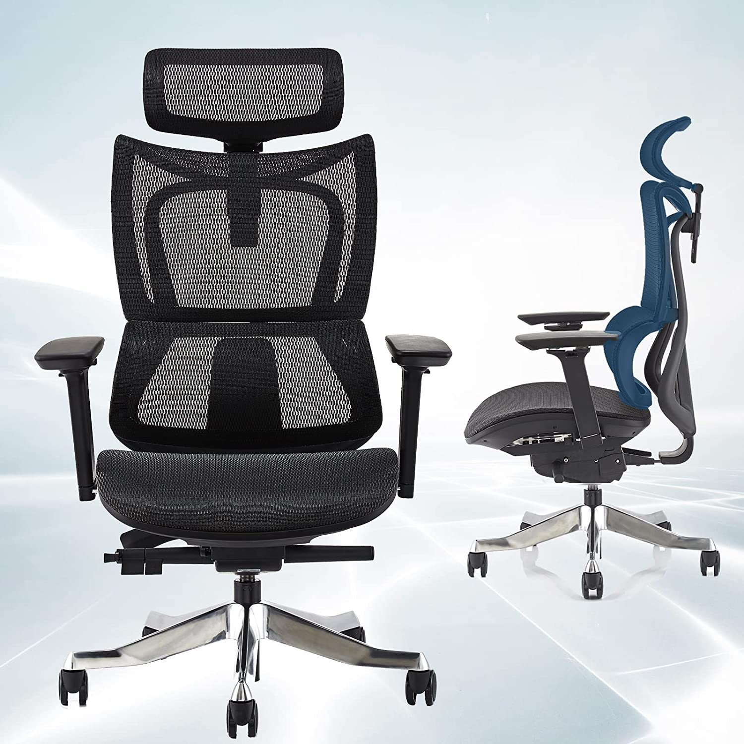 BROBRIYO Office Desk Chair - Ergonomic Computer Chair with Adjustable 4D Armrest