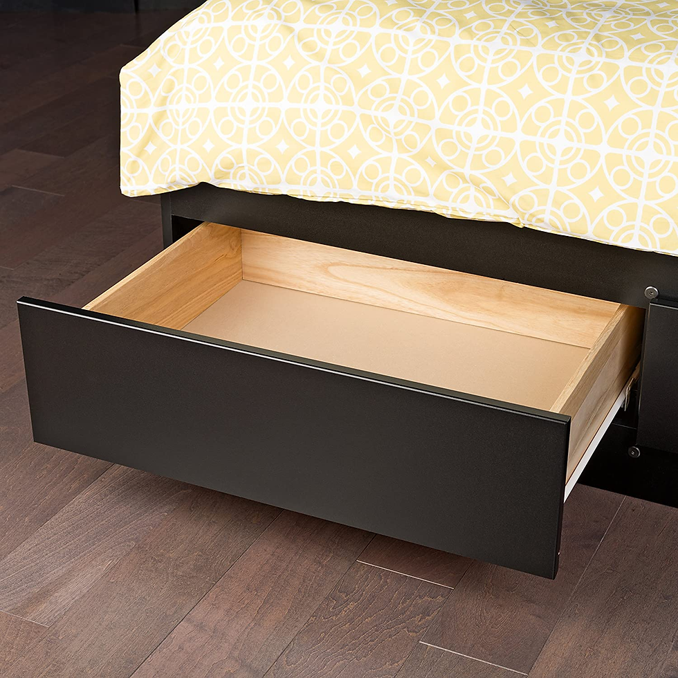 Thumbnail: Prepac Mate'S Platform Storage Bed with 3 Drawers, Twin, Black & Astrid Twin Hea