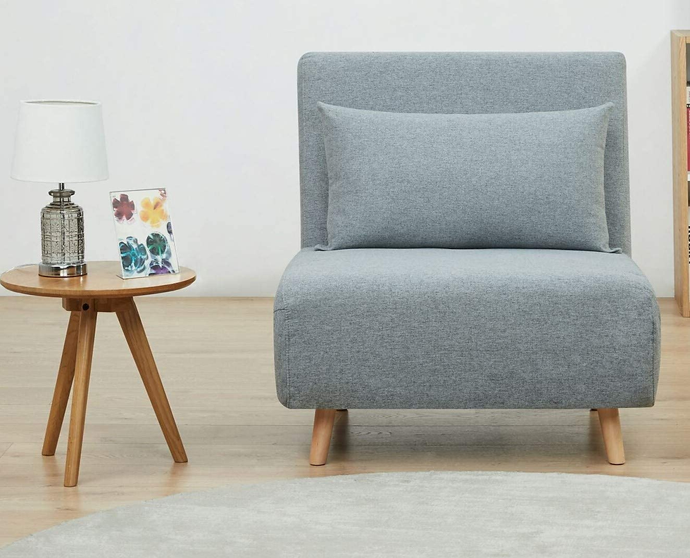 Thumbnail: GIA Tri-Fold Convertible Polyester Sofa Bed Chair with Removable Pillow and Legs