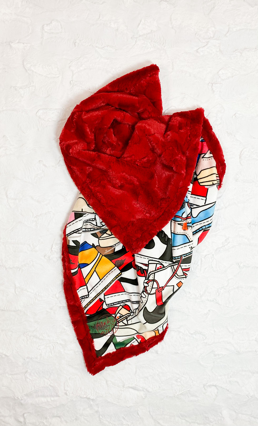 Thumbnail: Sneaker Shoes Red Baby Minky Blanket