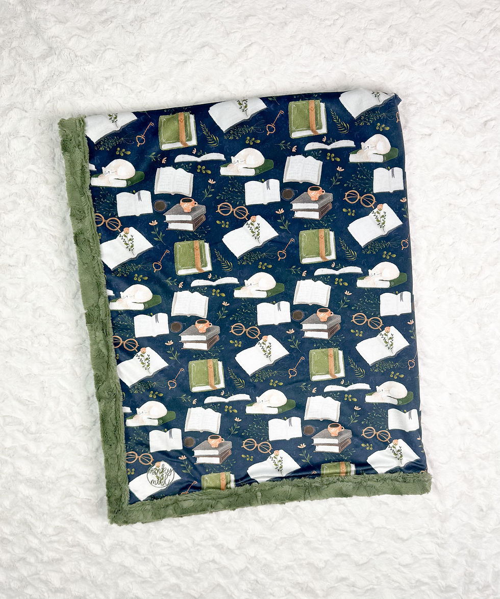 Book Lovers Adult size Minky Blanket