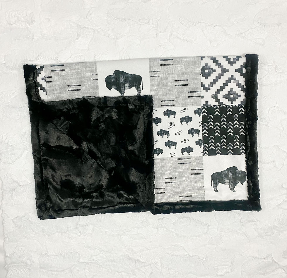 Thumbnail: Wild and Free Patchwork Baby Minky Blanket