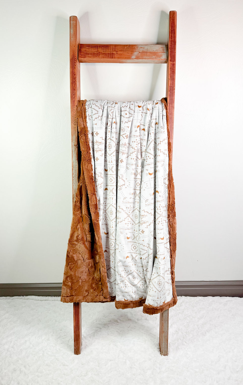 Adult size Adorable Aztec style Minky Blanket