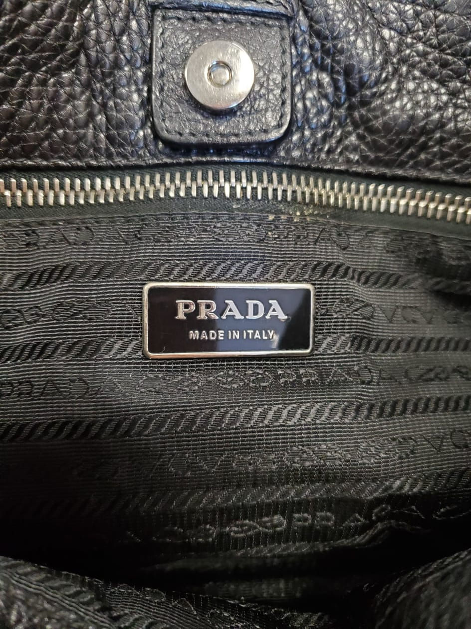 Thumbnail: Prada Argilla Vitello Daino Leather Shoulder Bag