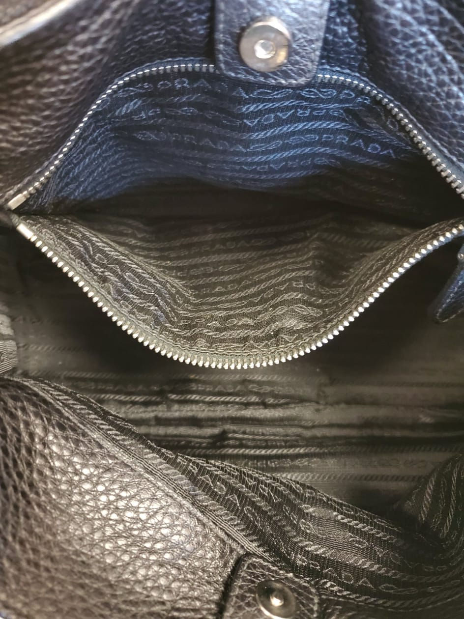 Thumbnail: Prada Argilla Vitello Daino Leather Shoulder Bag
