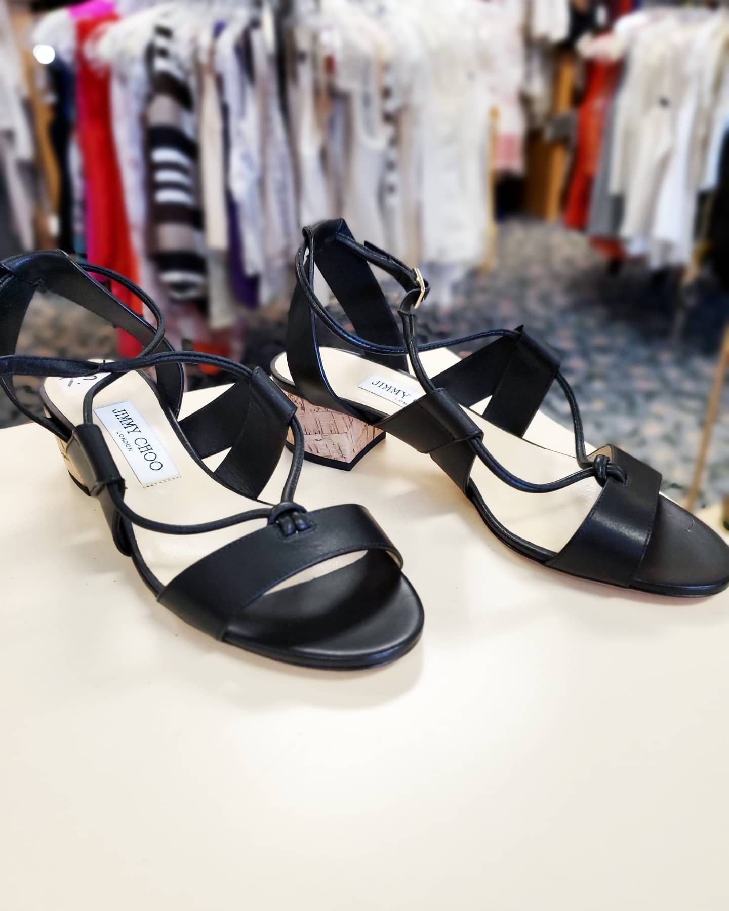 Jimmy Choo Leather T-Strap Sandals | Size 38