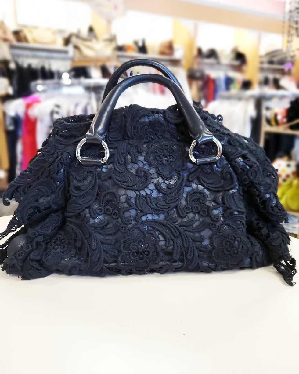 Thumbnail: Prada Lace Pizzo Bowler Bag