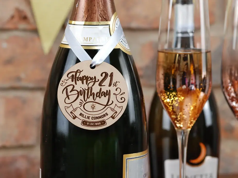Thumbnail: 21st birthday wooden gift tag